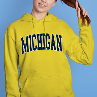 Michigan Wolverines Mega Arch Hoodie - Yellow