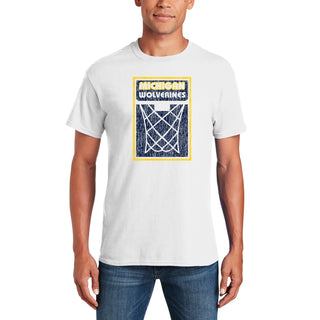 Michigan Wolverines Basketball Net Block T Shirt - White