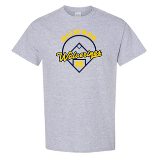 Michigan Wolverines Baseball Field T Shirt - Sport Grey