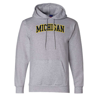 Michigan Wolverines Applique Powerblend Hoodie - Light Steel