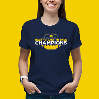 Michigan Wolverines B2B2B Champs 23 End Zone T Shirt - Navy