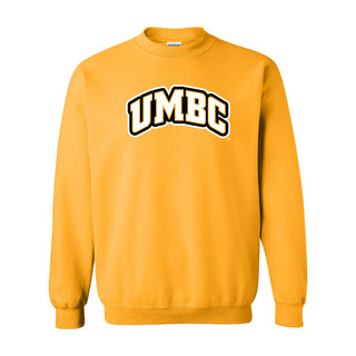 University of Maryland Baltimore County Retrievers Basic Block Crewneck Sweatshirt - Gold