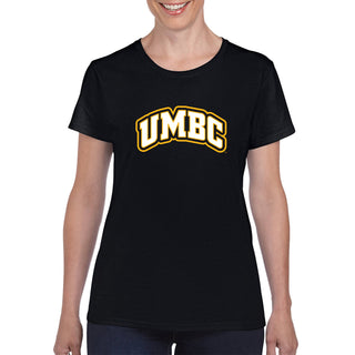 University of Maryland Baltimore County Retrievers Basic Block Women's Short Sleeve T Shirt - Black