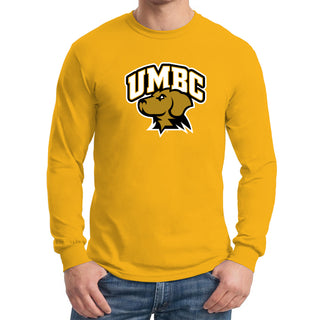 University of Maryland Baltimore County Retrievers Arch Logo Long Sleeve T-Shirt - Gold