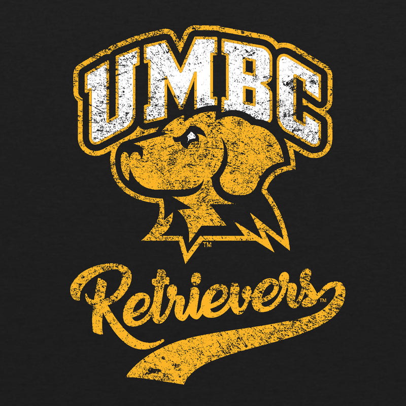 University of Maryland Baltimore County Retrievers Retro Script Next Level Short Sleeve T Shirt - Vintage Black