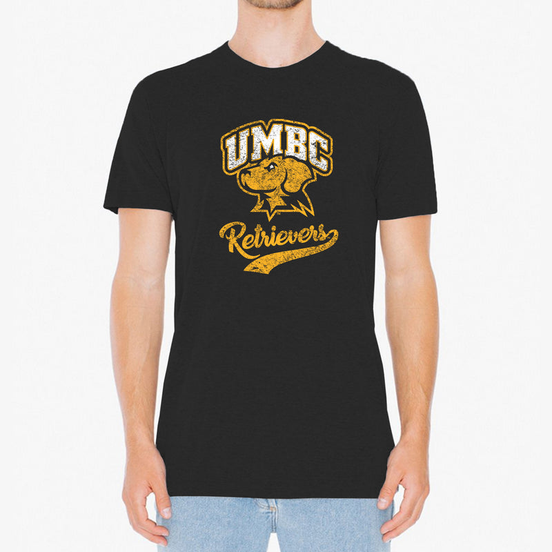 University of Maryland Baltimore County Retrievers Retro Script Next Level Short Sleeve T Shirt - Vintage Black