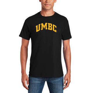 University of Maryland Baltimore County Retrievers Front Back Print Short Sleeve T Shirt - Black