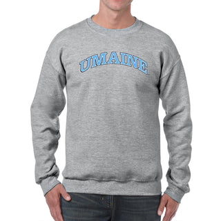 Maine Black Bears Arch Logo Crewneck Sweatshirt - Sport Grey