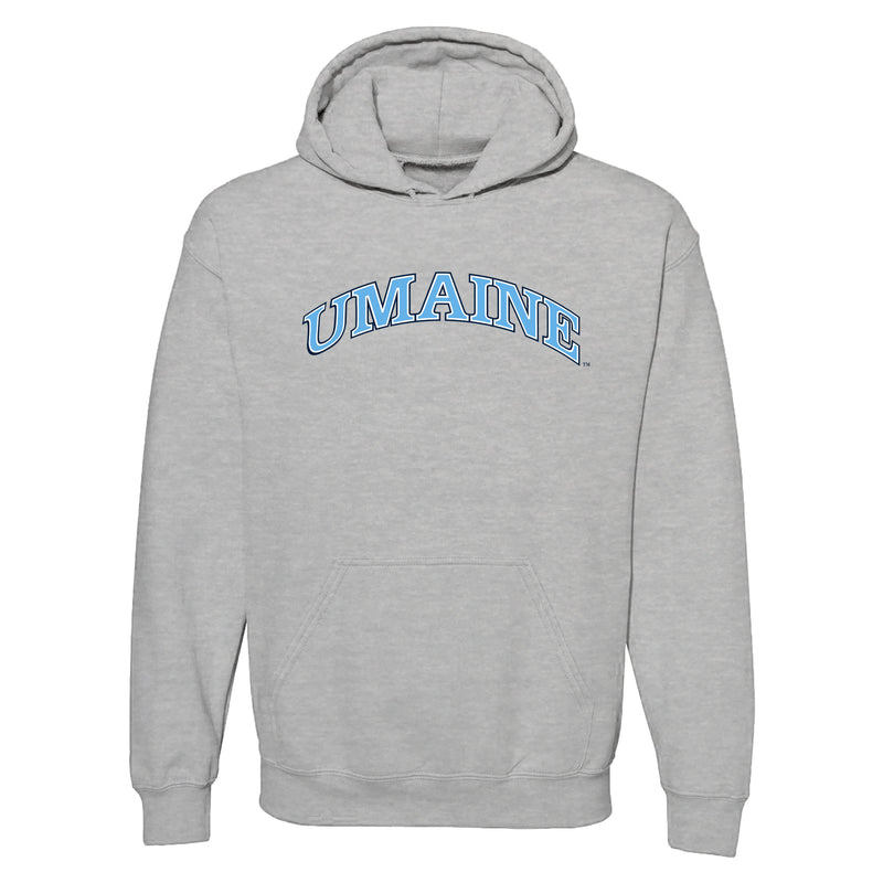 Maine Black Bears Arch Logo Hoodie - Sport Grey