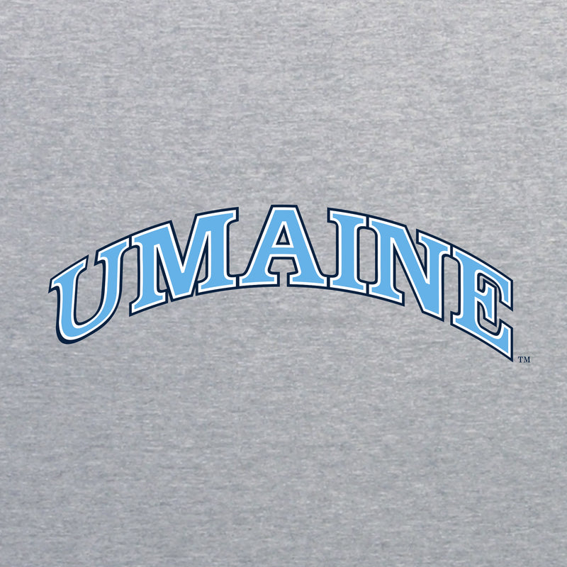 Maine Black Bears Arch Logo Youth T Shirt - Sport Grey