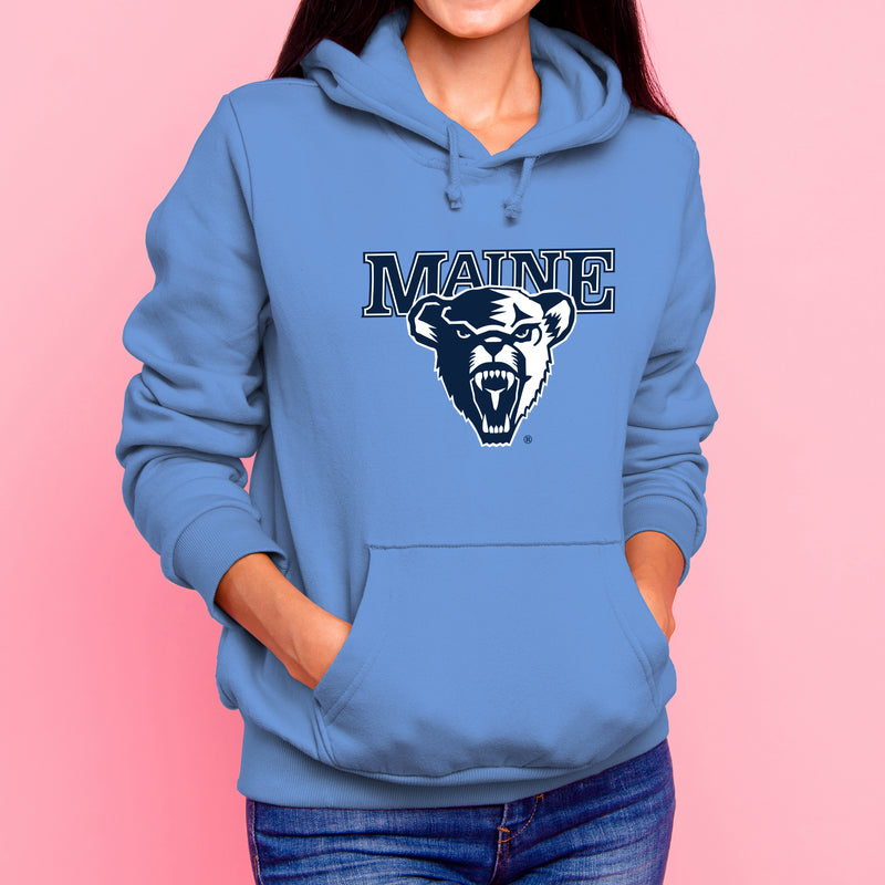 Maine Black Bears Primary Logo Hoodie - Carolina Blue