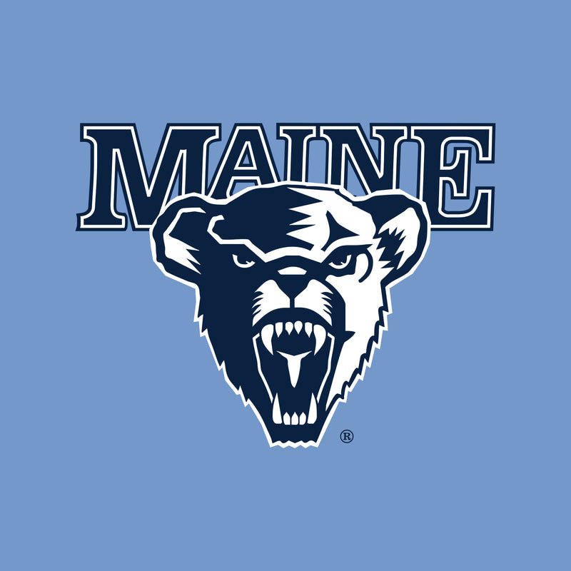 Maine Black Bears Primary Logo Long Sleeve T Shirt - Carolina Blue