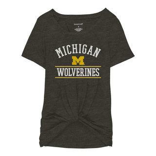 Mesh Arch University of Michigan Boxercraft Girls Twisted Tee - Charcoal