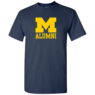 Primary Alumni University of Michigan Wolverines Basic Cotton Short Sleeve T Shirt - Navy