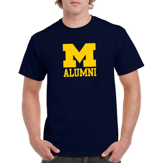 Primary Alumni University of Michigan Wolverines Basic Cotton Short Sleeve T Shirt - Navy