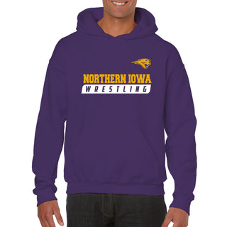 University of Northern Iowa Panthers Wrestling Slant Heavy Blend Hoodie - Purple