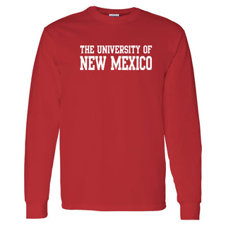 University of New Mexico Lobos Basic Block Cotton Long Sleeve T-Shirt - Red