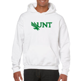 University of North Texas Mean Green Primary Logo Cotton Hoodie - White