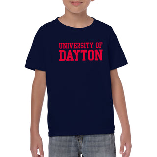 University of Dayton Flyers Basic Block Youth Short Sleeve T Shirt - Navy