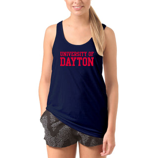 University of Dayton Flyers Basic Block Tank Top - Navy