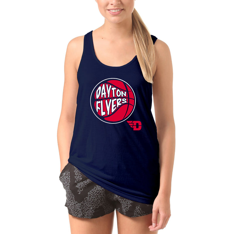 University of Dayton Flyers Street Basketball Heavy Cotton Tank Top - Navy