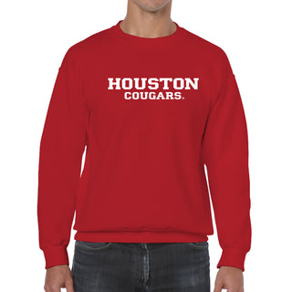 University of Houston Cougars Basic Block Crewneck Sweatshirt - Red