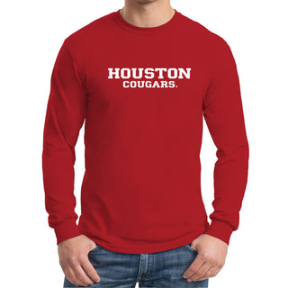 University of Houston Cougars Basic Block Long Sleeve T-Shirt - Red