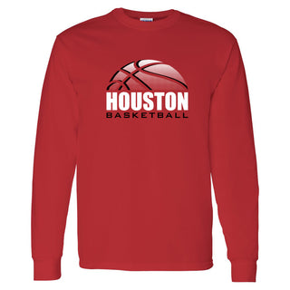 University of Houston Cougars Basketball Shadow Long Sleeve T-Shirt - Red