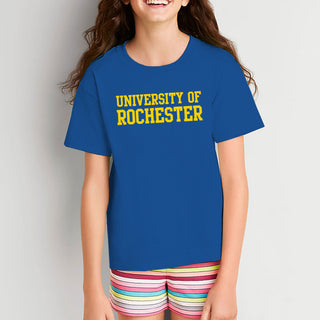 University of Rochester Yellowjackets Basic Block Youth Short Sleeve T Shirt - Royal