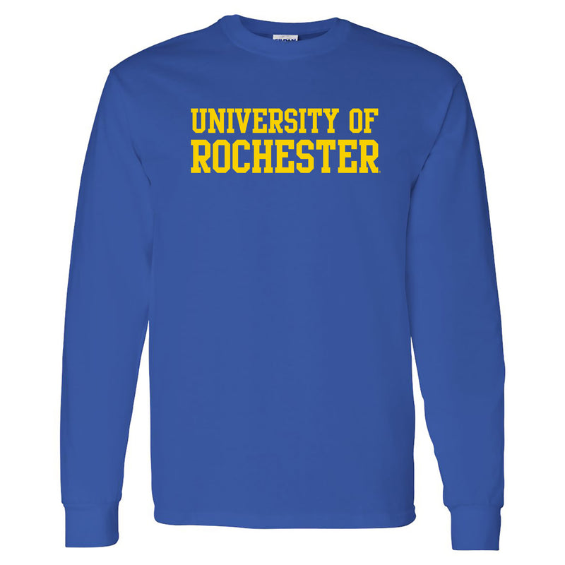 University of Rochester Yellowjackets Basic Block Long Sleeve T-Shirt - Royal