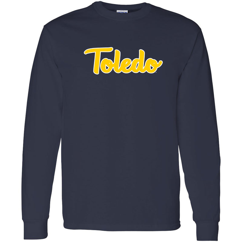 University of Toledo Rockets Basic Script Cotton Long Sleeve T Shirt - Navy