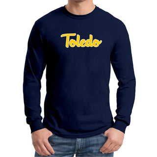 University of Toledo Rockets Basic Script Cotton Long Sleeve T Shirt - Navy