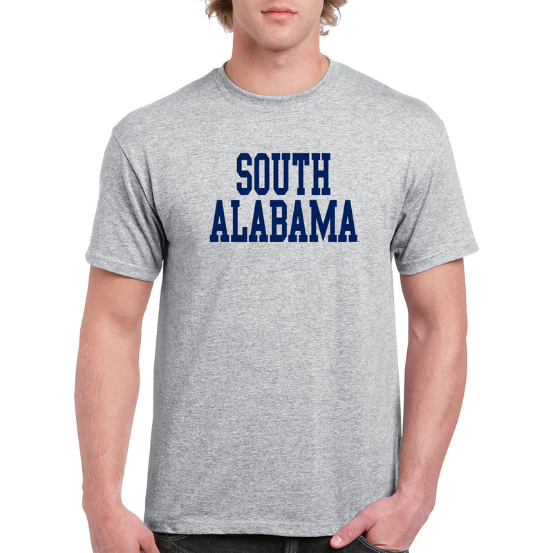 South Alabama Jaguars Basic Block T Shirt - Sport Grey