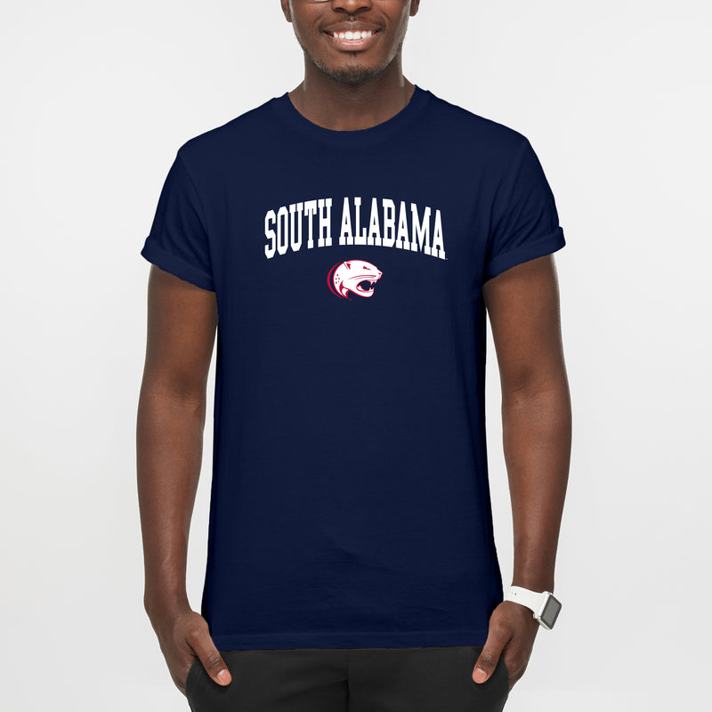 South Alabama Jaguars Arch Logo T Shirt - Navy