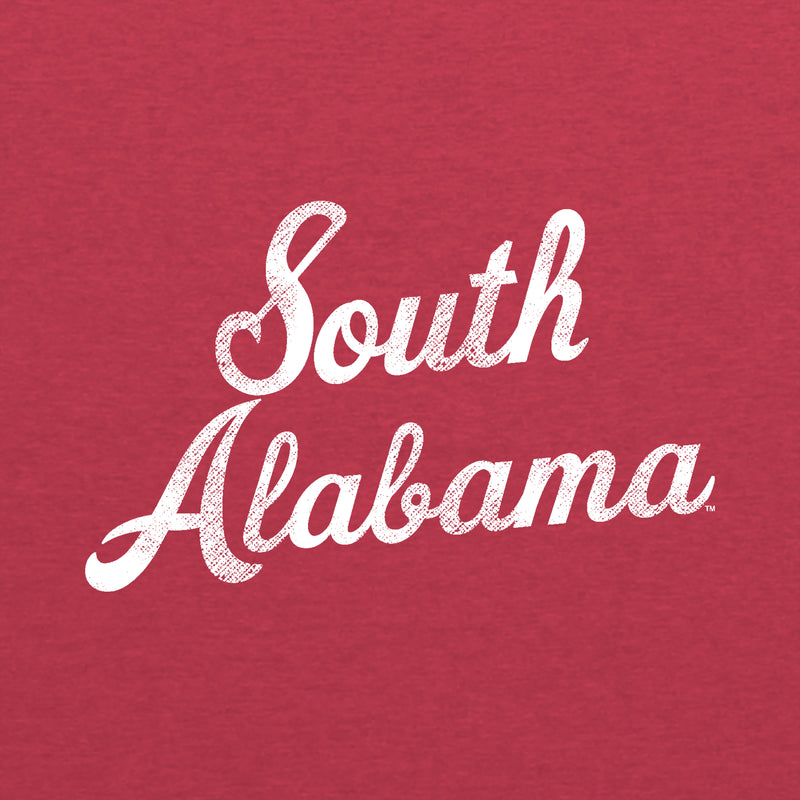 South Alabama Jaguars Script Logo Triblend T Shirt - Vintage Red