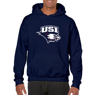 University of Southern Indiana Screaming Eagles Primary Logo Heavy Blend Hoodie - Navy