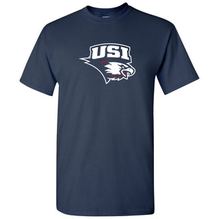 University of Southern Indiana Screaming Eagles Primary Logo Basic Cotton Short Sleeve T Shirt - Navy