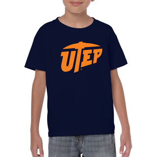 University of Texas at El Paso Miners Primary Logo Short Sleeve Youth T Shirt - Navy