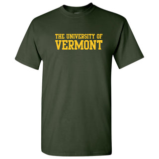 University of Vermont Catamounts Basic Block T Shirt - Forest