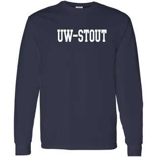 UW-Stout Basic Block Long Sleeve - Navy