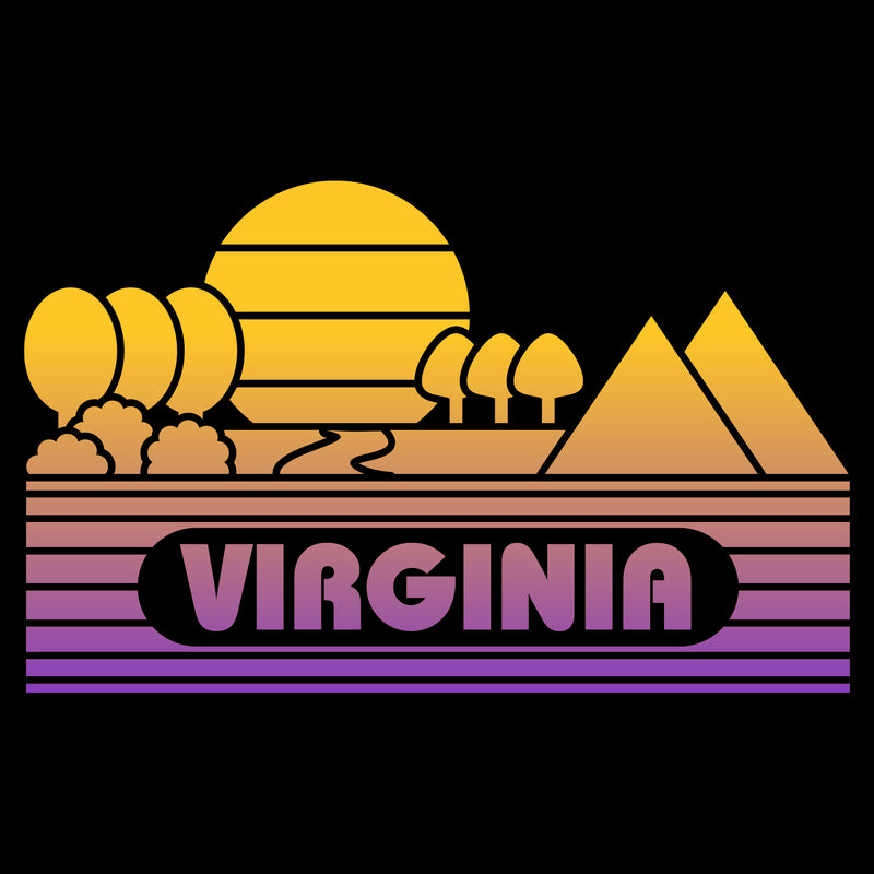 Virginia Groovy Sunset T-Shirt - Black