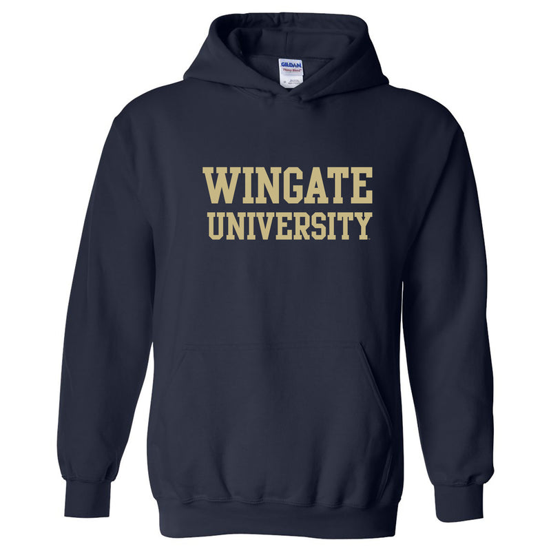 Wingate University Bulldogs Basic Block Heavy Blend Hoodie - Navy