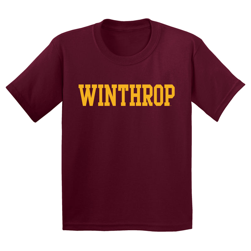 Winthrop University Eagles Basic Block Youth Short Sleeve T Shirt - Maroon