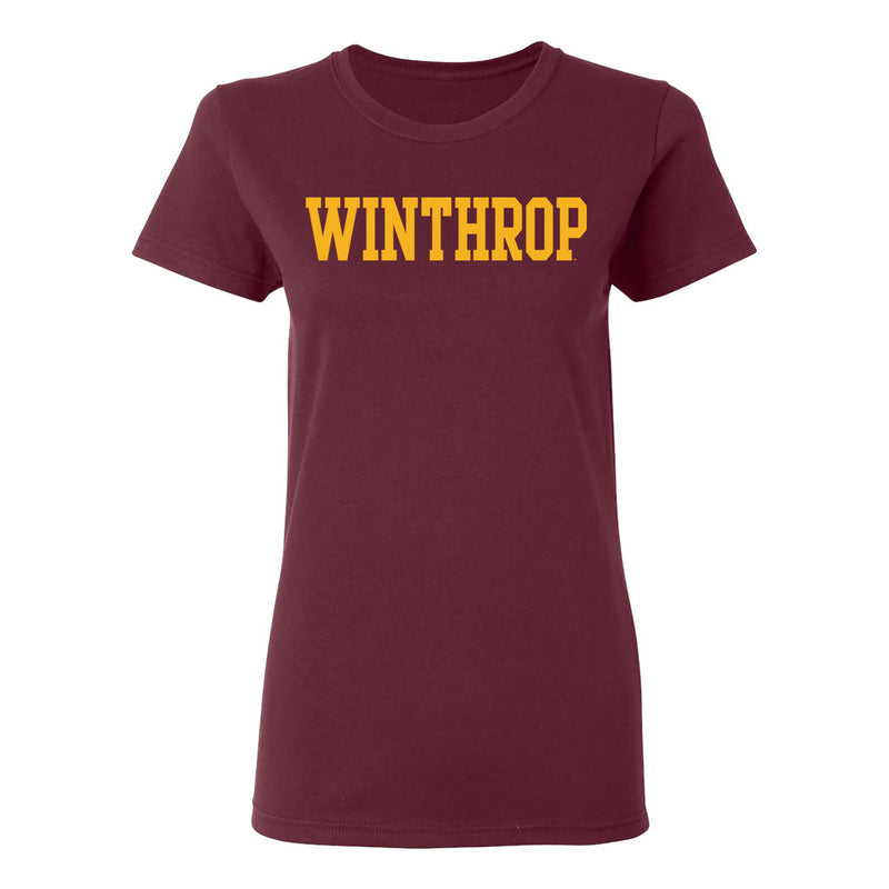 Winthrop University Eagles Basic Block Womens Short Sleeve T Shirt - Maroon