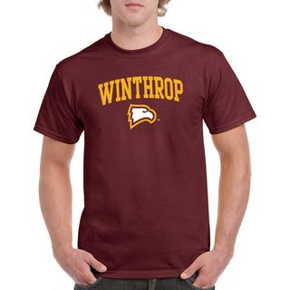 Winthrop University Eagles Arch Logo Short Sleeve T Shirt - Maroon