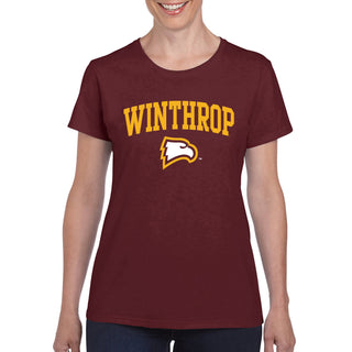 Winthrop University Eagles Arch Logo Womens Short Sleeve T Shirt - Maroon