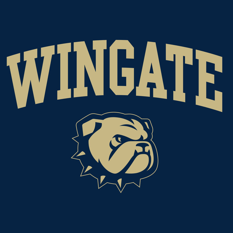 Wingate University Bulldogs Arch Logo Basic Cotton Short Sleeve Womens T Shirt - Navy