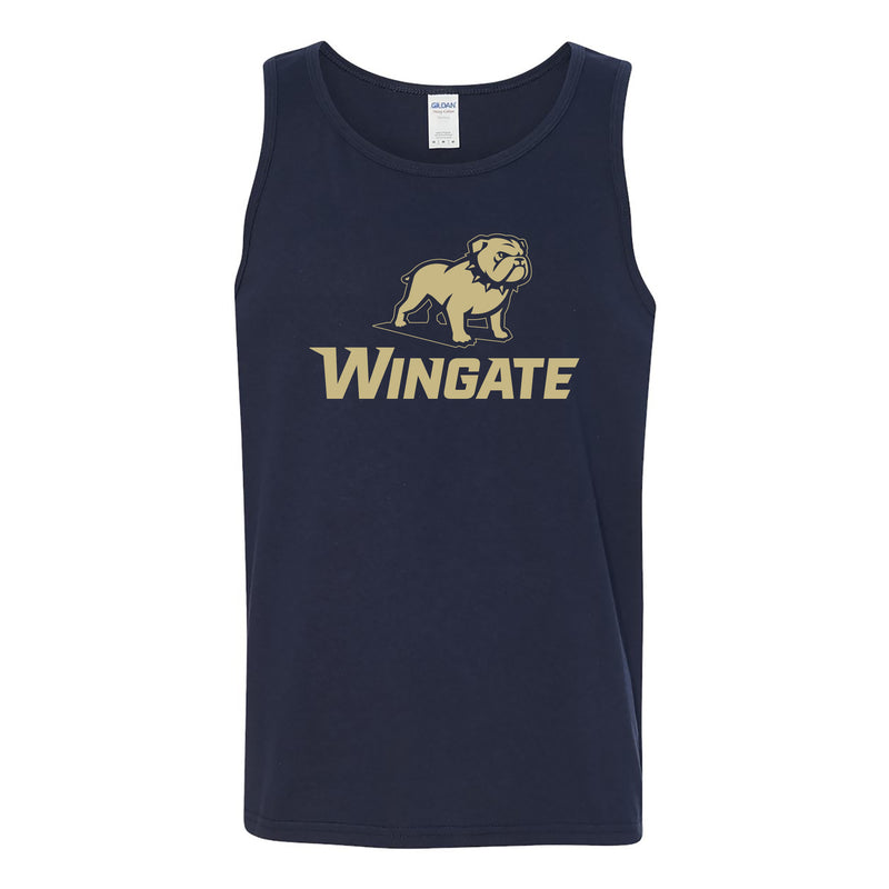 Wingate University Bulldogs Primary Logo Heavy Cotton Tank Top - Navy