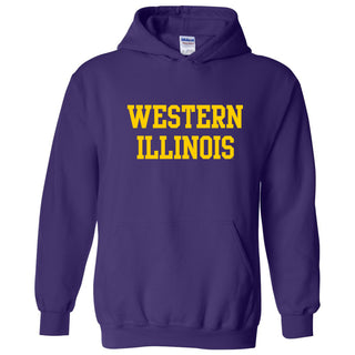 Western Illinois University Leathernecks Basic Block Hoodie - Purple