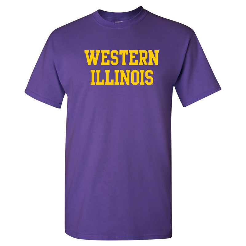 Western Illinois University Leathernecks Basic Block Short Sleeve T Shirt - Purple